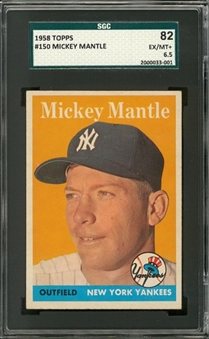 1958 Topps #150 Mickey Mantle – SGC 82 EX/MT+ 6.5